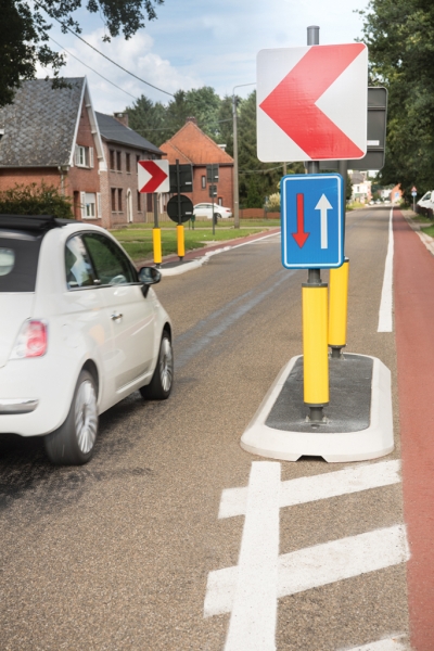 Wegversmalling M. Scheperslaan Heusden-Zolder