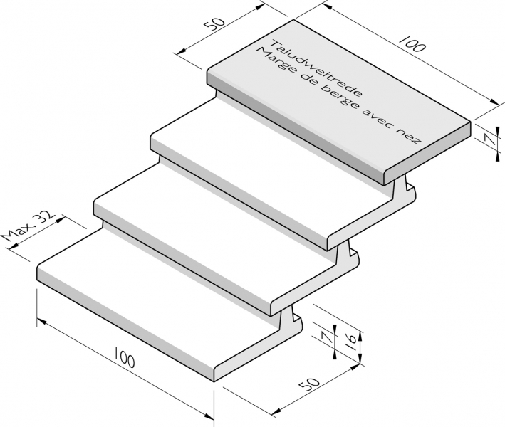 Repeteer taludweltreden 50x7/16