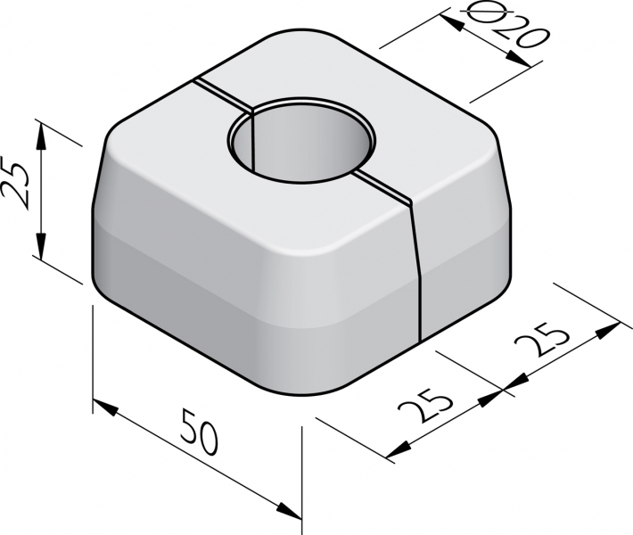 Lichtmastblokken 50x25x25