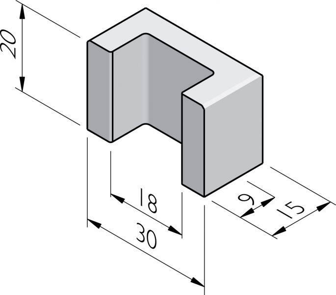 U-blokken 15x30x20