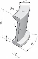 Zandbak bochtelementen 90x30