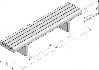 Link bank 250 met houten zitting