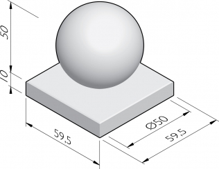 Sierbol Sphere 50 met voetplaat